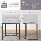 ClinQ 26" H Counter Height Bar Stools Set of 2, Modern Barrel Counter Stools - Image 2