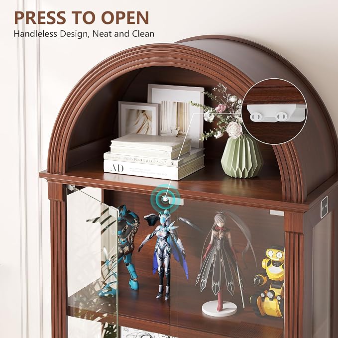 Dystler Curio Cabinet with Glass Doors, 4-Tier Display Case - Image 3