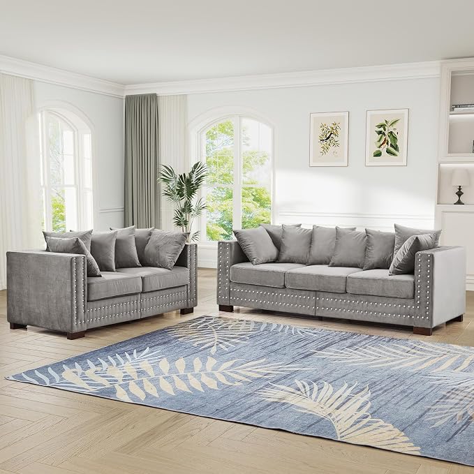 60.5"W Loveseat Sofa, Velvet Mid Century Modern Couch - Image 7