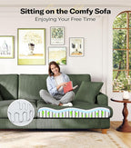 87in Corduroy Couch, Kidirect Sofa No Tool Assembly, Comfy Couches - Image 7