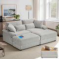 SUNWAVE 74" W Double Chaise Lounge Chair Indoor, Oversized Loveseat by SUNWAVEHOME