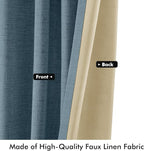 MIULEE 100% Blackout Linen Curtains 42 x 108 Inch Stone Blue 2 Panel | Thermal - Image 6