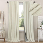 Pitalk Black Out 96 Inch Long Boho Curtains 2 Panel Set Farmhouse Curtain by Pitalk