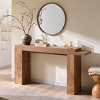 OKD 63 Inch Modern Entryway Console Table, Solid Geometry Accent Sofa Table - Image 6