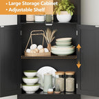 Bookshelf with Doors, Floor Standing Display Storage Cabinet - Image 6