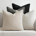 MIULEE Soft Decorative Chenille Pillow Covers Cream Grey 16x16 Pack of 4 | by MIULEE