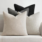 MIULEE Soft Decorative Chenille Pillow Covers Cream Grey 16x16 Pack of 4 | by MIULEE