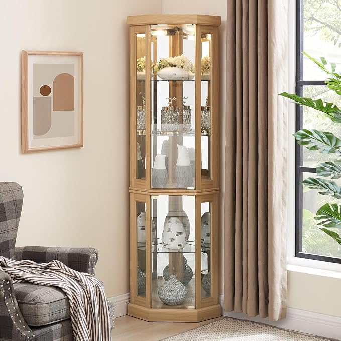 Anwick Corner Display Curio Cabinets by Anwick