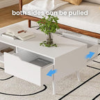 DIYART White Coffee Table, Mid Century Modern Coffee Table - Image 5