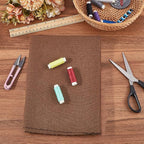 59.06 Inch Coffee Brown Needlework Fabric Natural Cotton Linen Cloth Quilting - Image 4
