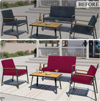 HEBE Outdoor Cushion Covers 12 Pcs, Stretch Patio Sofa Couch Cushion Cover | - Image 7