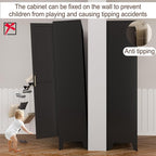 71" Metal Armoire Wardrobe Closet, Steel Clothing Storage Cabinet - Image 7
