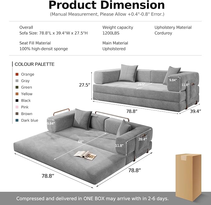 MoonSpeak 78.8''Sleeper Couch Bed - Image 2
