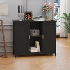 TaoHFE Black Buffet Cabinet, Modern Narrow Sideboard Buffet Cabinet Wooden Side - Image 7