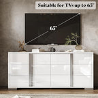 AMERLIFE 54" W High Gloss 6 Drawers Dressers - Image 7