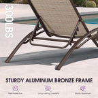 PURPLE LEAF Outdoor Oversized Chaise Lounge Chair Set of 3 Patio Pool Lounger - Image 6