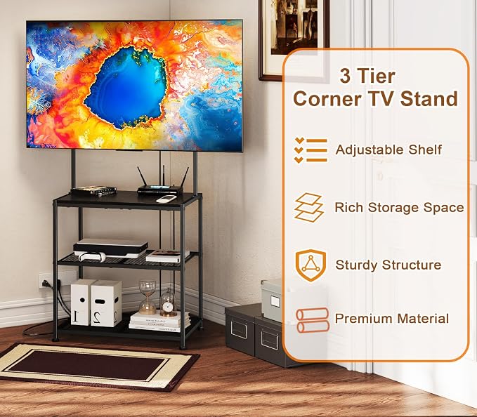 23 Inch to 50 Inch Floor Small Corner TV Stand - Image 3