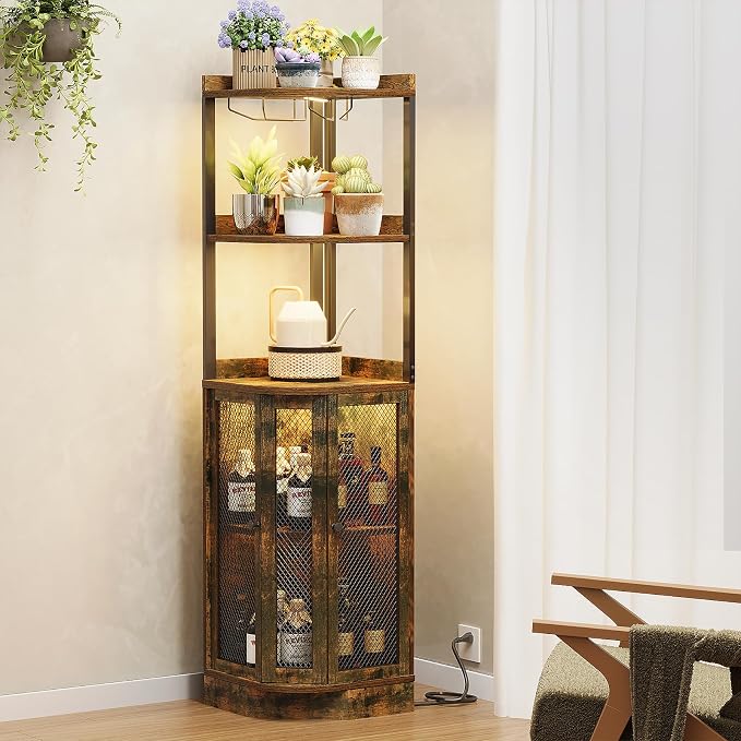 EOYUTLLY Corner Bar Cabinet - Image 7