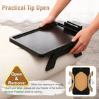 SINWANT Couch Armrest Table, Large Bamboo Couch Arm Table 360° Phone Holder - Image 4