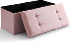Storage Ottoman Bench Foldable Seat Footrest Shoe Bench End of Bed Storage by CUYOCA-MakeYouFeelComfort