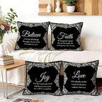 OBSEDE Black and White Bible Verse Decorative Throw Pillow Covers 18 × 18 in - Image 5