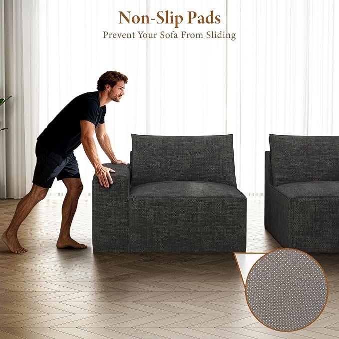 Vesgantti 114" Modular Boneless Couch, Modern 3 Seater Sectional Sofa - Image 6
