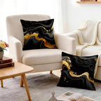 OBSEDE Abstract Black Gold Marble Decorative Throw Pillow Covers 18 × 18 in - Image 7