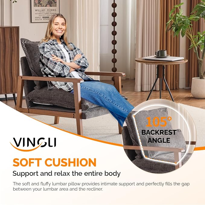 VINGLI Mid-Century Modern Cloud Accent Armchairs Set of 2 - Image 6