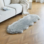duduta Grey Faux Sheepskin Runner Rugs 2x6 ft, Fluffy Fur Couch Covers | Shag - Image 6