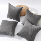 Topfinel Dark Grey Throw Pillow Covers Set of 4, Soft Velvet Modern - Image 6
