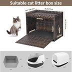 Cat Litter Box Enclosure with Soft Litter Mat; Hidden Cat Washroom Furniture - Image 7