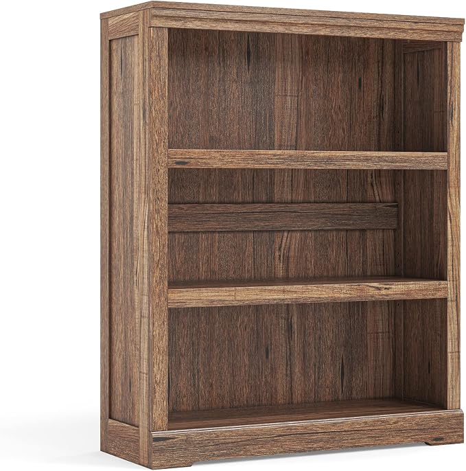 LINSY HOME 3-Tier Bookshelf Display Storage Shelves Farmhouse Bookshelf - Image 9