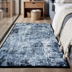 Rugflix 3x4 Entrance Rugs, Washable Navy Blue Dark Entry Small Rug | Machine - Image 3
