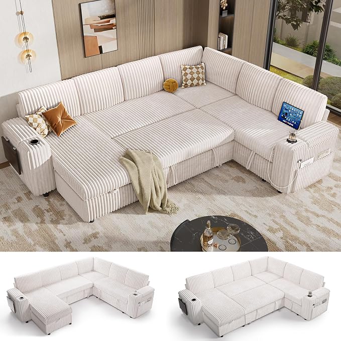 Vipbear 111" Modular Sectional Sleeper Sofa by VipbearLiving