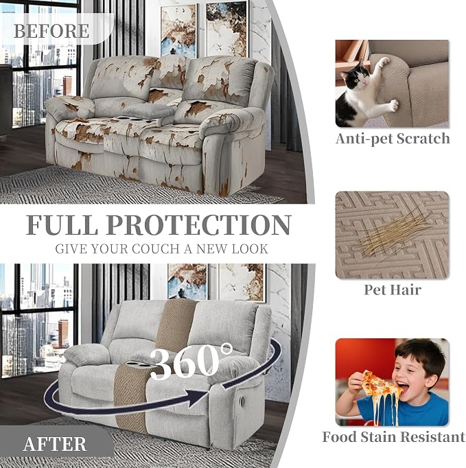 100% Waterproof Sectional Recliner Couch Covers - Image 5