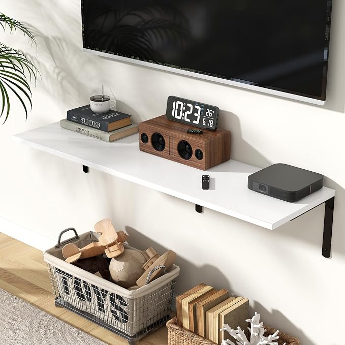 Fun Memories Floating Shelves for Wall, 12 Inch Deep Floating Shelves Set of 2 - Image 2