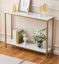 loglus Console Table for Entryway, Faux Marble MDF Indoors Sofa Table by loglus