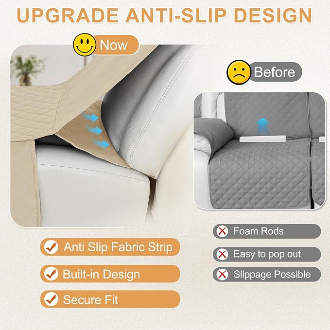 HDCAXKJ 100% Waterproof Reclining Sectional Couch Covers L Shape Recliner Sofa - Image 4
