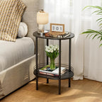 Nightstand Set of 2, Small Modern Round Side Table - Image 2