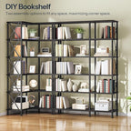 HOOBRO Corner Bookshelf, 6-Tier L-Shaped Bookcase, Industrial Open Display - Image 4