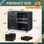 DEVAISE 3-Drawer Wood File Cabinet, Mobile Lateral Filing Cabinet, Printer Stand - Image 3