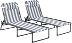 Outsunny Folding Chaise Lounge Chair Set of 2, Patio Sun Tanning Chair by Outsunny