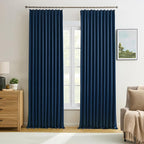 Navy Blackout Curtains 72 Wide x 90 inch Long 2 Panels by KEQIAOSUOCAI
