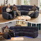 Power Recliner Sectional Sofa, L-Shaped Living Room Furniture Set, Reclining - Image 8