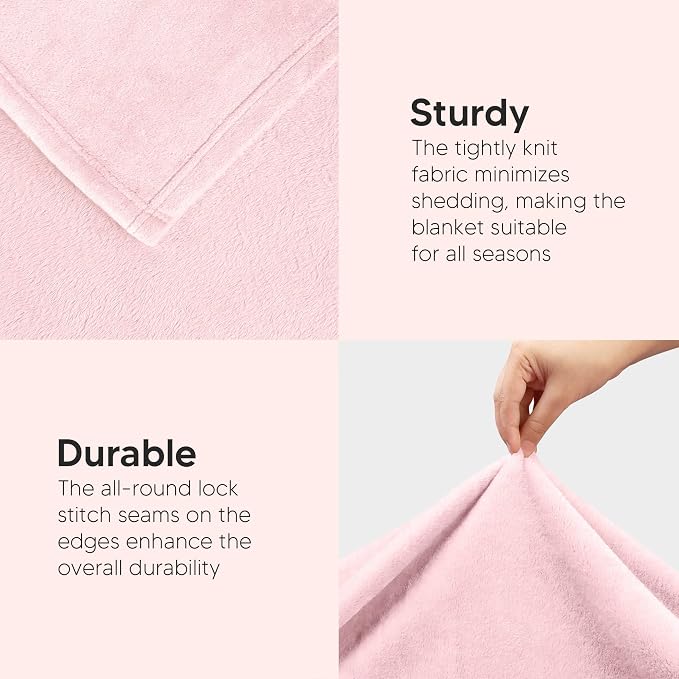 Utopia Bedding Ultra Soft Fleece Bed Blanket Full Size Pink | Microfiber Plush - Image 5