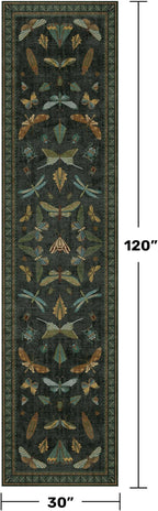 Dark Green 2'6"x10' Long Runner Rugs - Image 2