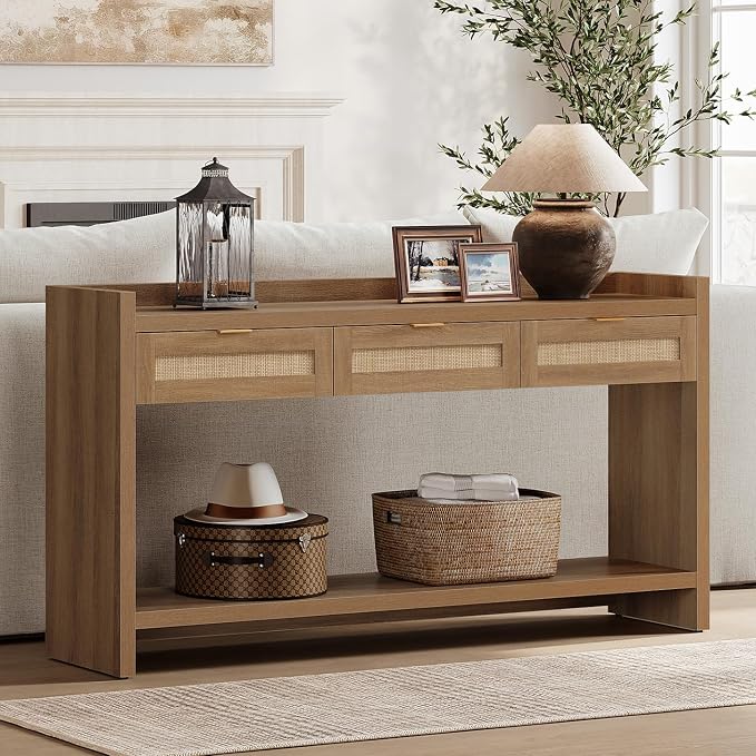 SICOTAS 60" Rattan Console Table - Image 6