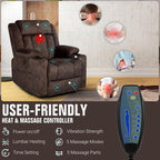 LEVELEVE Retro Rocking Recliner Chair, Massage Rocker Recliner Chair - Image 6