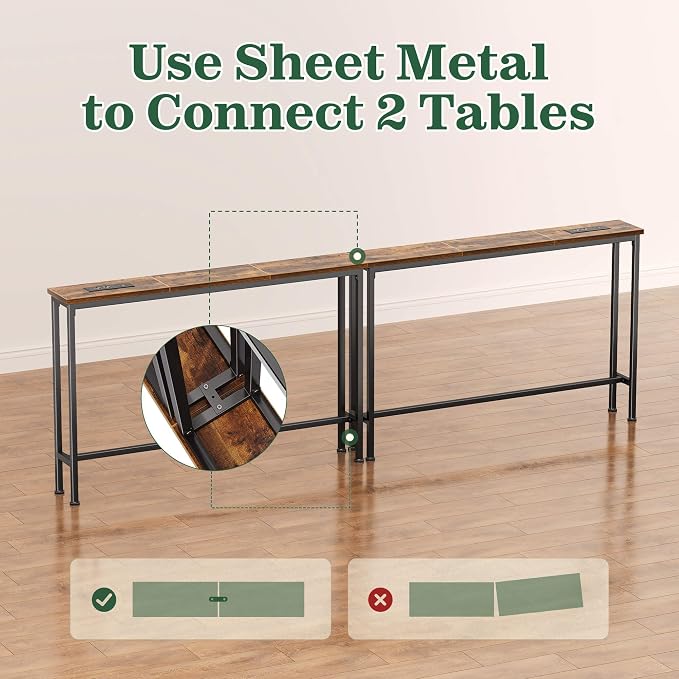 SUPERJARE 78.8 inch Narrow Console Table - Image 8