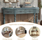 Retro Curved Console Table, Antique Blue - Image 7